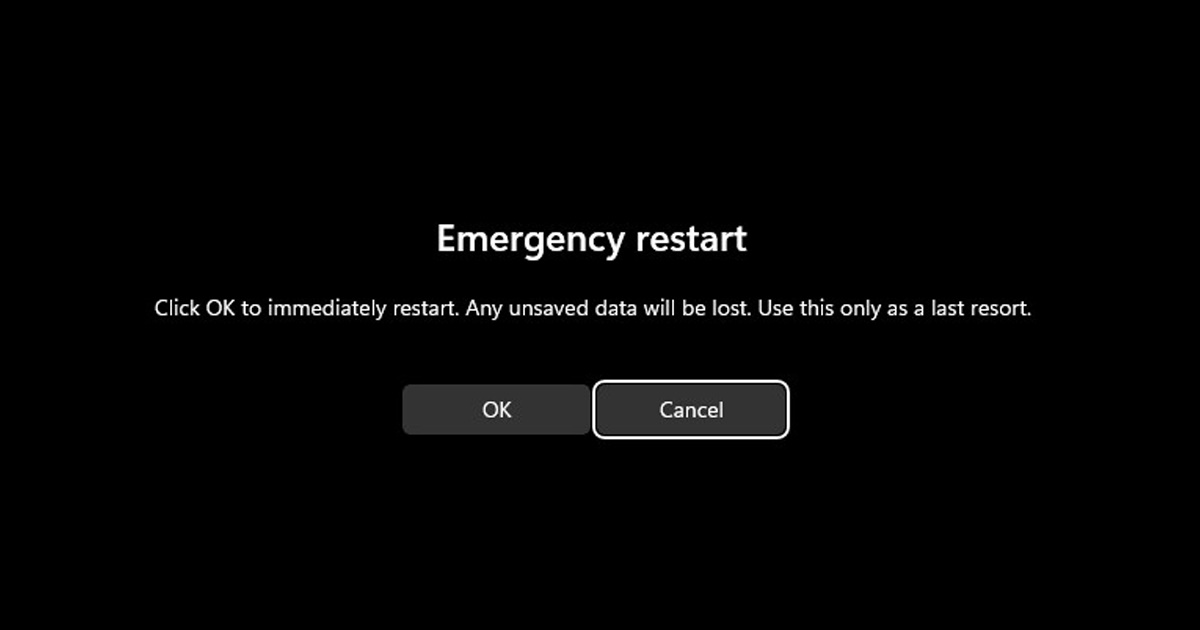 How to Enable Emergency Restart in Windows 11