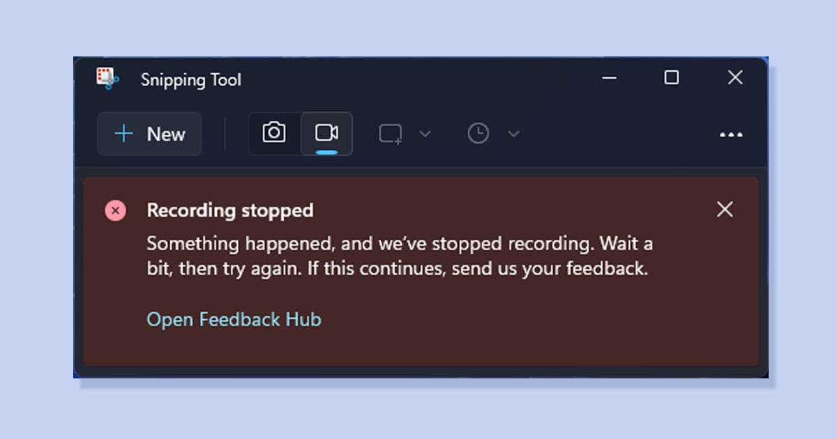 How to Fix ‘Recording Stopped’ Snipping Tool Error on Windows 11